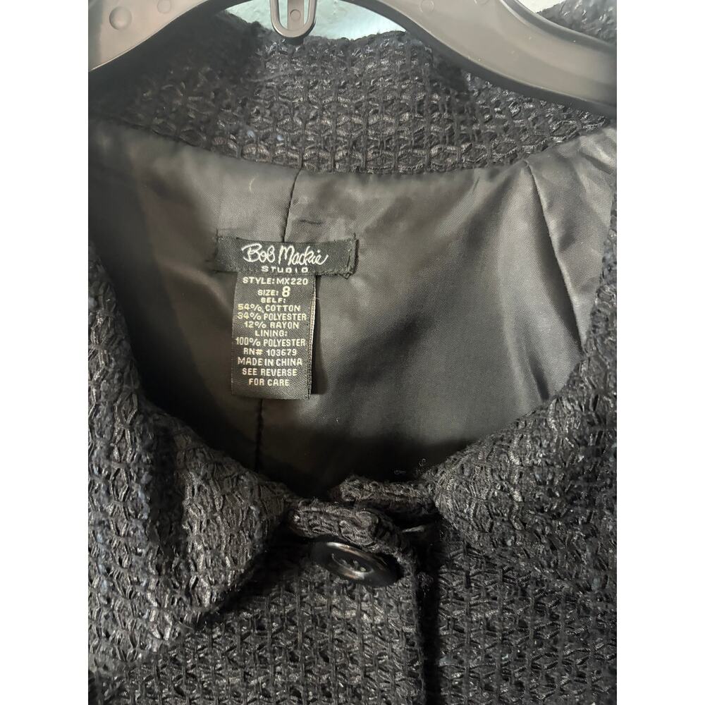 Bob Mackie Studio Textured Button Front Jacket Size 8 3/4 Bell Sleeves Cropped - Picture 5 of 6
